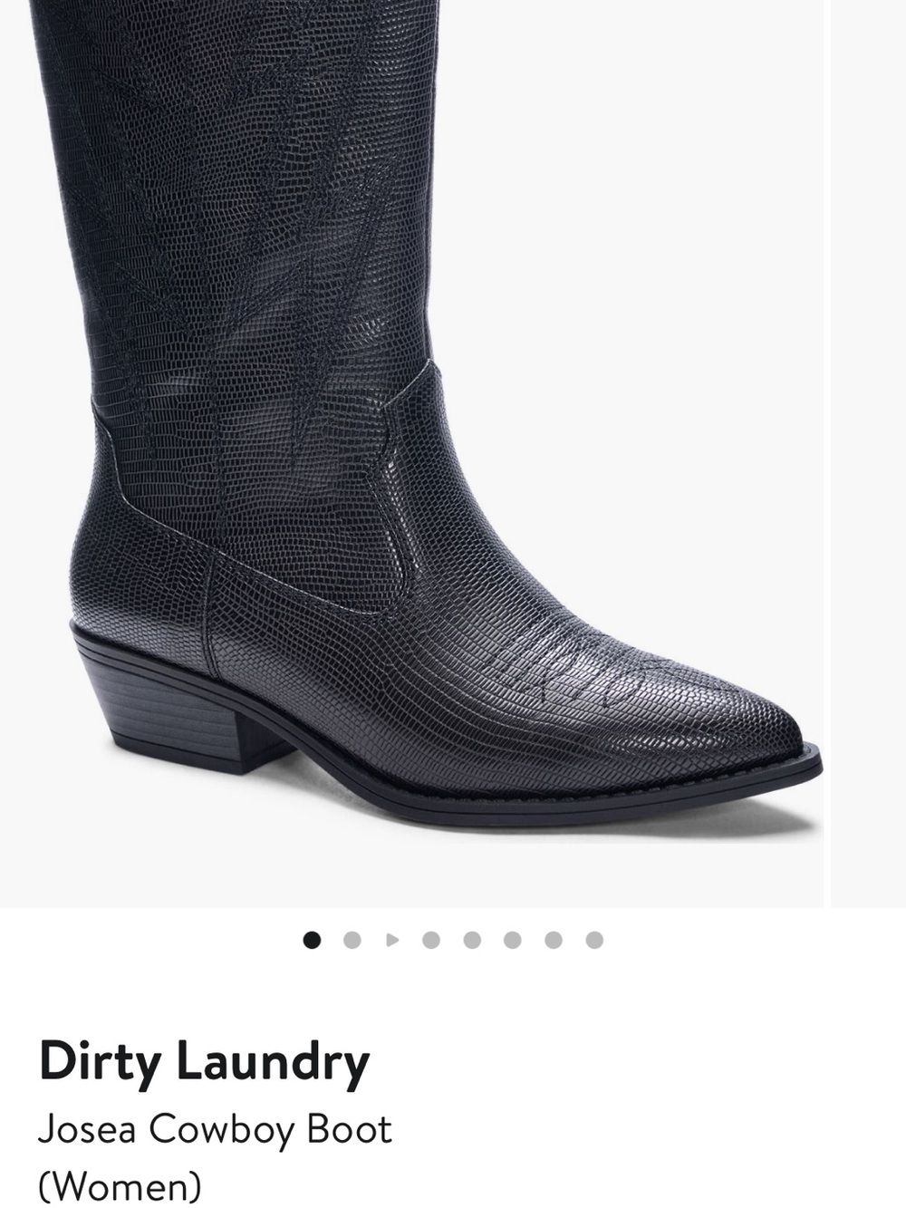 Dirty Laundry Black Lizard-Embossed Cowboy Boots